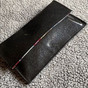 Glitter vinyl envelope style clutch
